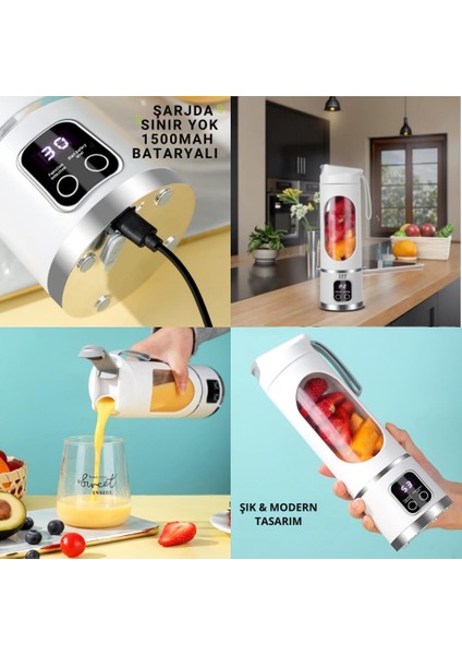 50W 450ML Kişisel Şarjlı Blender Buz Kırıcı Taşınabilir Smoothies Blender Meyve Sıkacağı Çelik Bıcaklı fırsatları
