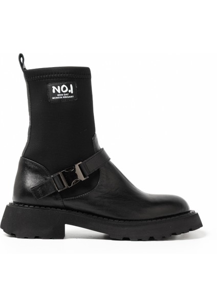 Kadın Bot GTN-24580 John May Siyah Deri-Siyah Strec