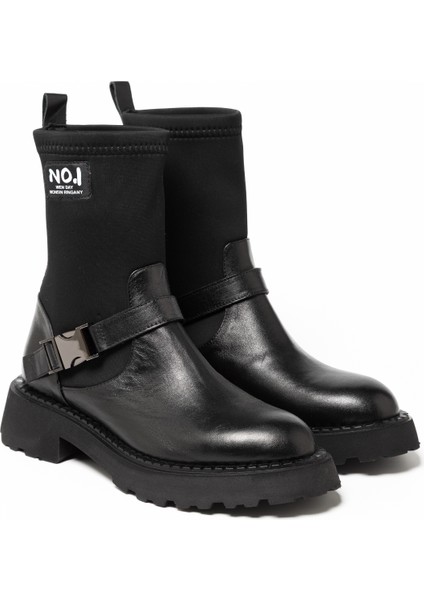 Kadın Bot GTN-24580 John May Siyah Deri-Siyah Strec modelleri