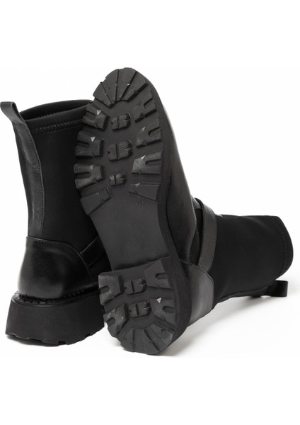 Kadın Bot GTN-24580 John May Siyah Deri-Siyah Strec indirimleri