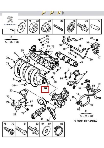Gaz Kelebek Kutu Contasi Peugeot 0365.26