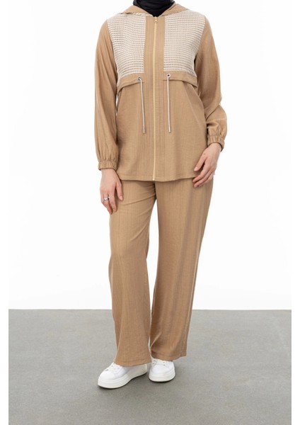 Belden Allerli Fileli Pantolon Takım - Camel fiyatları