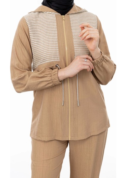 Belden Allerli Fileli Pantolon Takım - Camel fırsatları