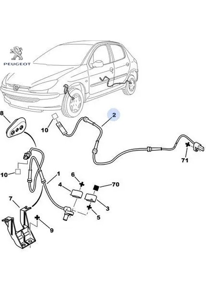 Arka Abs Sensoru 206 Peugeot Peugeot 4545.A0