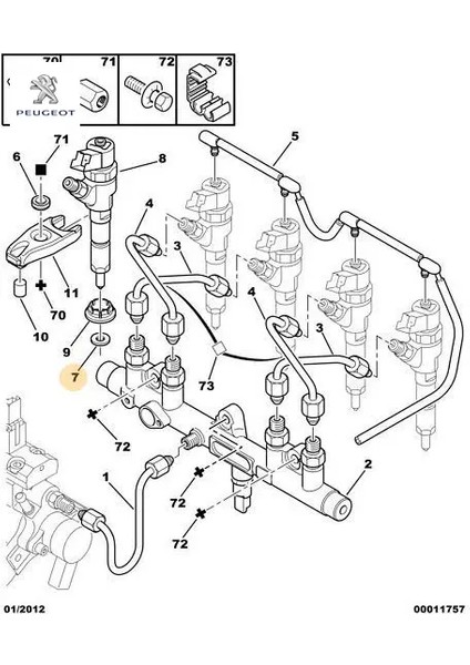 Enjektör Contasi 206 DV4TD Peugeot BG9Q9E568AA/ Cıtroen, Peugeot 1981.96