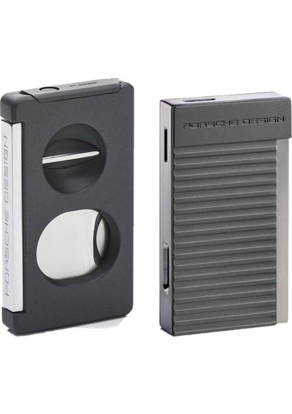 Double Kesici ve Jet Puro Çakmak Seti Grey P3626-3647