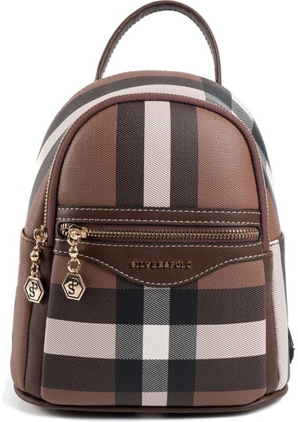 Kadın 983-47769 Sılver Polo Sırt Çantası MK85 Koyu Kahve-Mat Kahve