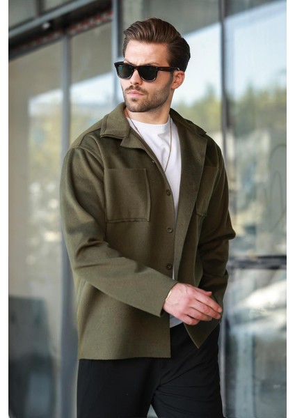 Haki Cepli Basic Erkek Polar Gömlek E6764 fırsatları