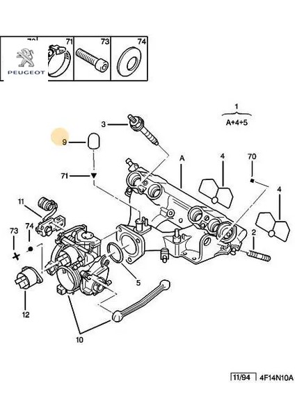 Kauçuk Tipa Peugeot 1210.04