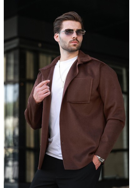 Kahverengi Cepli Basic Erkek Polar Gömlek E6764 fiyatları