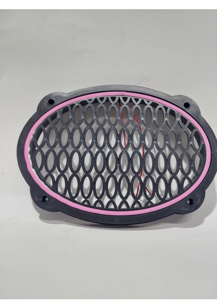 Pembe-Oval Neon LED Hoparlör Kapağı Çiftli
