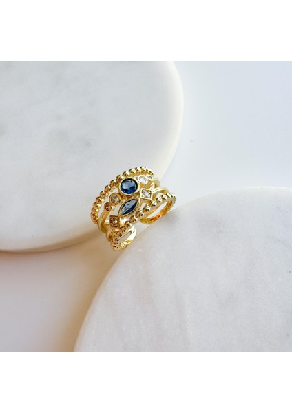 Çelik Taşlı Yüzük