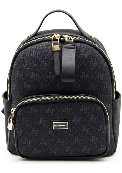 Kadın 1130-45473 Sılver Polo Sırt Çantası M178 Siyah-Mat Siyah