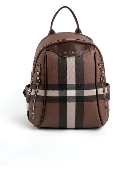 Kadın 906-47374 Sılver Polo Sırt Çantası MK85 Koyu Kahve-Mat Kahve