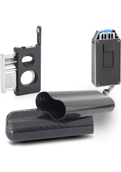Karbon Fiber Puro Kılıfı 2li Double Kesici ve Jet Puro Çakmak Seti Grey P3626-3648 fiyatları