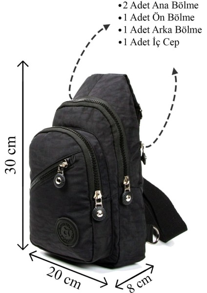 Unisex Siyah Krinkıl Çapraz Askılı Bel Omuz Çanta modelleri