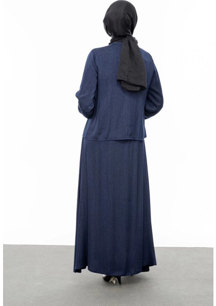 Taş Biye Detaylı Etek Takım - Lacivert