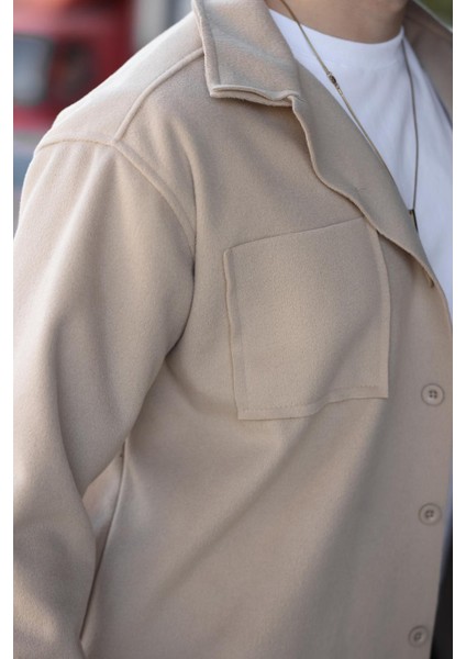 Bej Cepli Basic Erkek Polar Gömlek E6764 modelleri