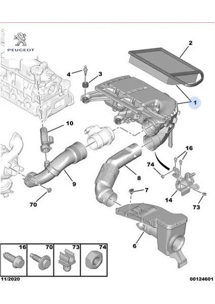 Hava Filtre Kutusu 208-301-308-508-FOCUS Dv4/dv6 Peugeot 9673061080 Fıat, Ds, Cıtroen, Mıtsubıshı, Peugeot, Toyota, Opel 1420.V1