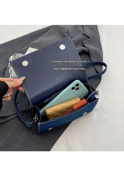 Minimalist Denim Vahşi Moda Tek Omuzlu Kadın Çantası (Yurt Dışından) indirimleri