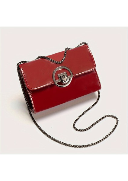Kareli Zincirli Tek Omuz Çapraz Çanta (Yurt Dışından)