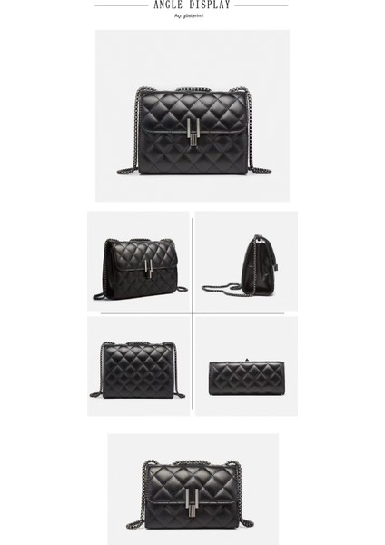 Kareli Zincirli Tek Omuz Çapraz Çanta (Yurt Dışından) fırsatları