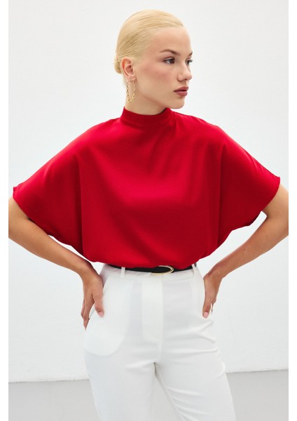 Yarasa Kol Salaş Bluz - Kırmızı