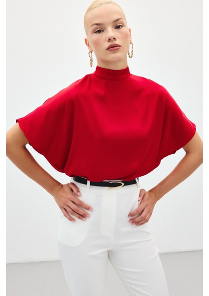Yarasa Kol Salaş Bluz - Kırmızı fiyatları
