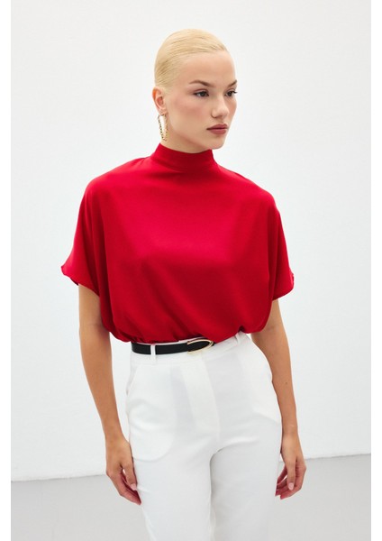 Yarasa Kol Salaş Bluz - Kırmızı modelleri