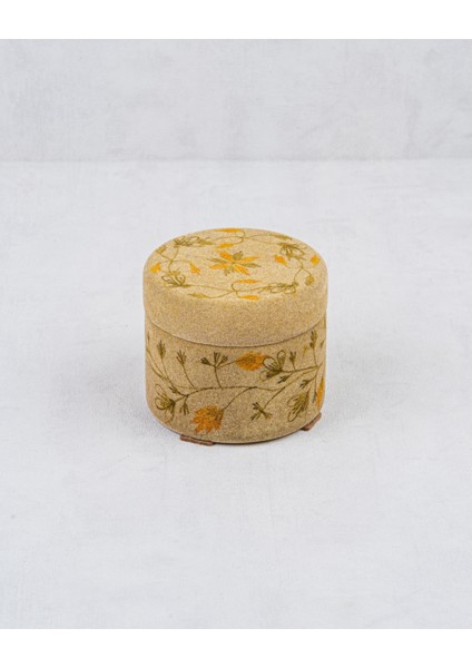 Kadife Çiçek Süslemeli Cam Mum fiyatları