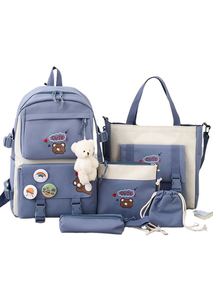 Yeni Beş Parçalı Öğrenci Hafif Okul Çantası (Yurt Dışından)
