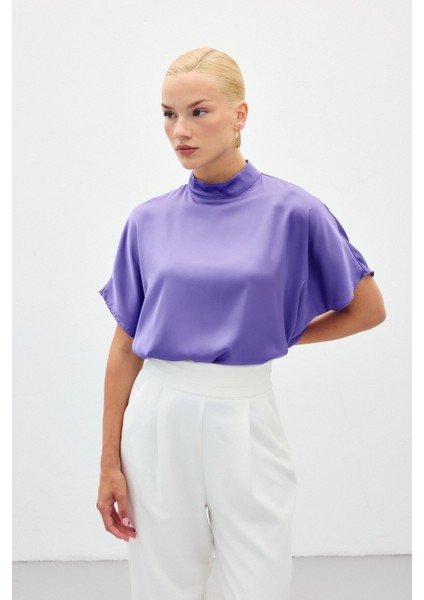 Yarasa Kol Salaş Bluz - Lila modelleri
