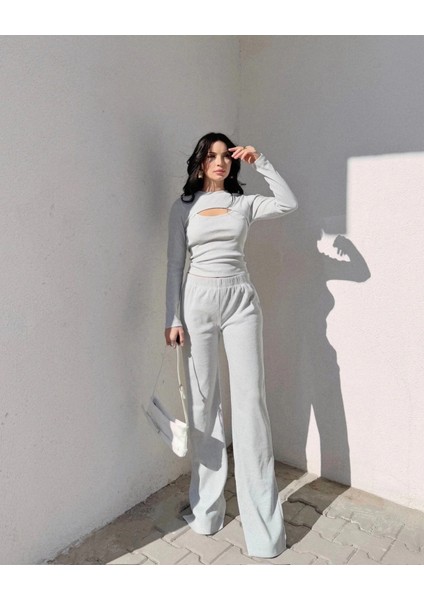 Pencereli Detaylı Alt Üst Takım Gri fiyatları