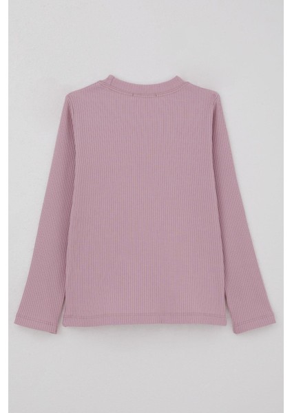 Kız Çocuk Uzun Kollu Tişört Fiyonk Aksesuarlı 8-12 Yaş, Lila fiyatları