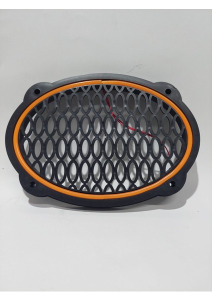 Turuncu-Oval Neon LED Hoparlör Kapağı