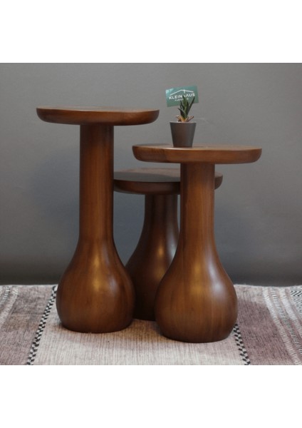 Mushroom Trio Modern Tasarım Yan Sehpa Zigon