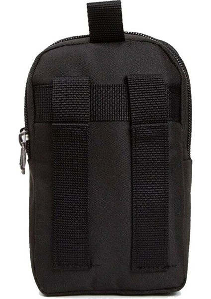 Siyah Erkek Telefon Bölmeli Taktik Bel Kemer Çanta