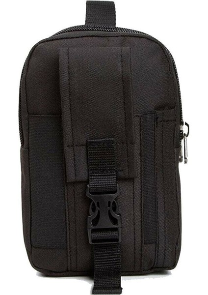 Siyah Erkek Telefon Bölmeli Taktik Bel Kemer Çanta