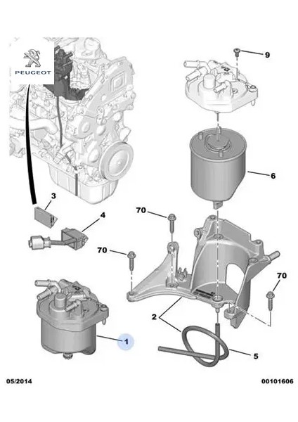 Mazot Filtre Kutusu 1.6hdi Euro5 Peugeot 1901.97 Fıat, Ds, Cıtroen, Toyota, Opel, Mıtsubıshı, Peugeot 9809757980