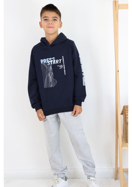 Erkek Çocuk Eşofman Takım Oyun Temalı Önden Cepli 5-10 Yaş, Lacivert fiyatları