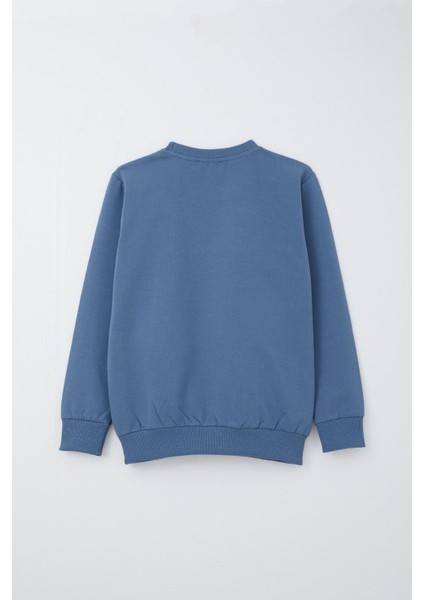 Erkek Çocuk Eşofman Takım Yazı Baskılı Cepli 5-10 Yaş, Indigo indirimleri