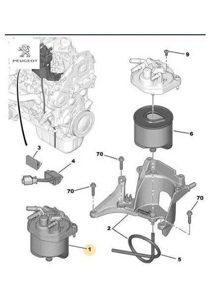 Mazot Filtre Kutusu 301-308-PARTNER 1.6hdi/euro5