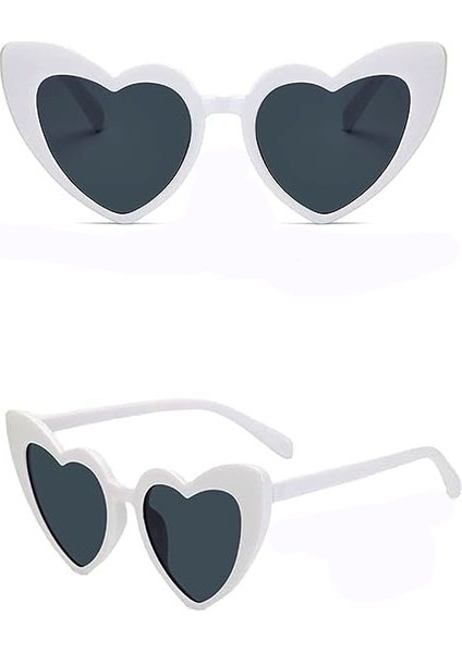 Beyaz Renk Kalp Şekilli Parti Gözlüğü 15X5 cm (4915)