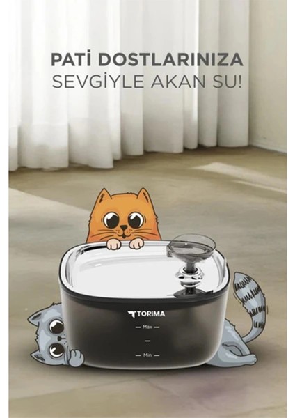 Otomatik Filtreli Kedi Köpek Su Pınarı Su Çeşmesi Ultra Sessiz Su Şelalesi 2,5lt fırsatları