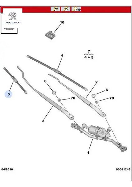 Silgi Süpürgesi Sağ C3 Iii Peugeot Cıtroen 6423.J3