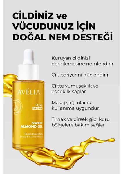 Tatlı Badem Yağı Soğuk Sıkım %100 Saf Saç ve Cilt Bakım Yağı modelleri