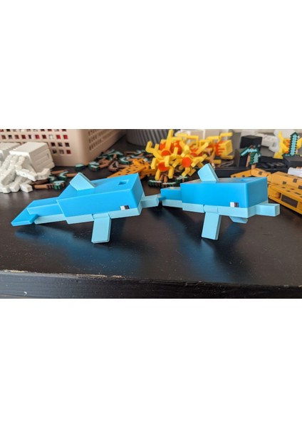 Minecraft Dolphin Yunus Hareketli Eklemli Figür modelleri