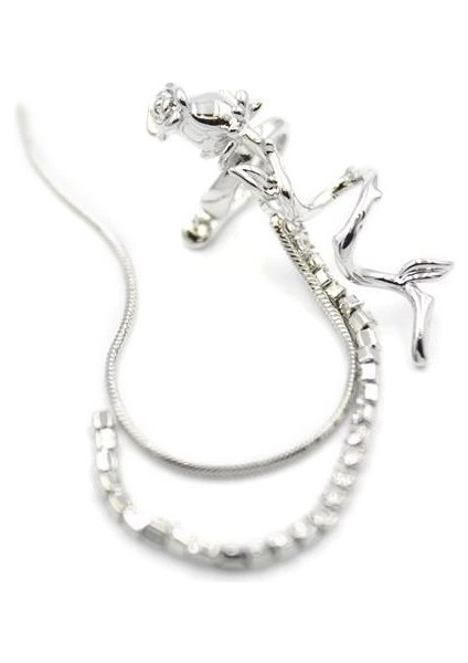 Gül Kıkırdak Küpe - Gümüş