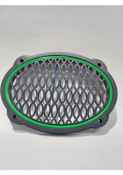 Yeşil-Oval Neonled Hoparlör Kapağı Çiftli