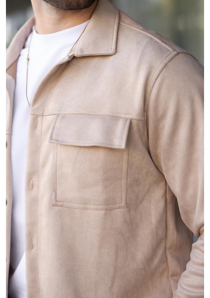 Bej Cep Detaylı Gömlek Ceket 6748 fırsatları
